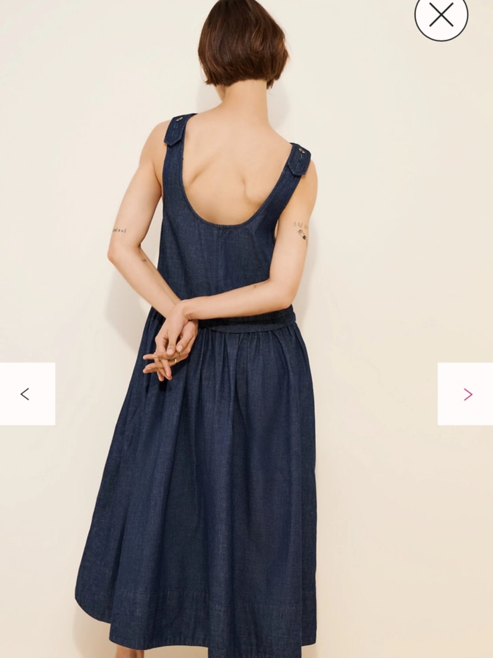 Free People Indigo Denim Sleeveless Midi Dress - Picture 2 of 6